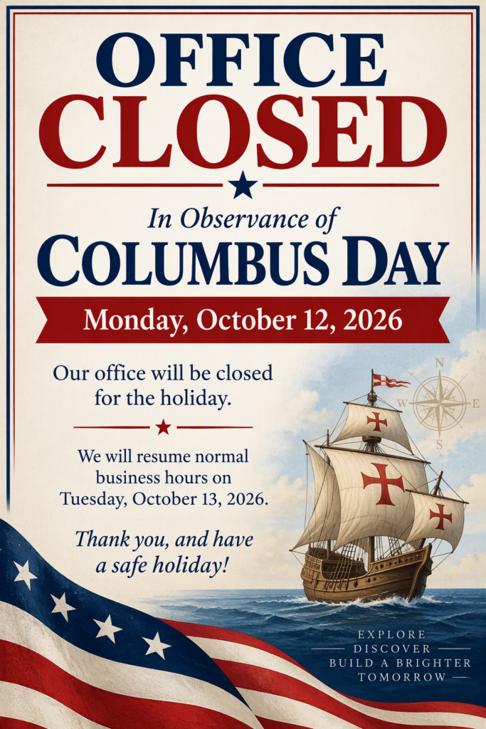 Closed Columbus Day